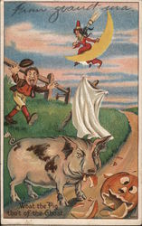 What the Pig Tho't of the Ghost Postcard