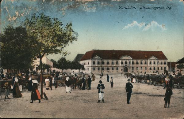 People In Strasmayerov In Varazdin Croatia Eastern Europe