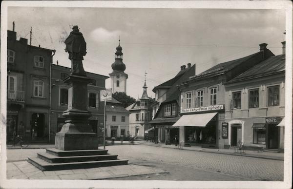 Statue of Saint John of Nepomuk, Masaryk Square Rožnov pod Radhoštěm Czech Republic