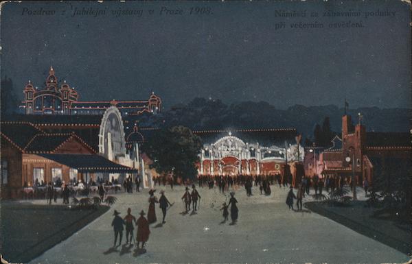Greetings from the Jubilee Exhibition in Prague 1908 Czech Republic
