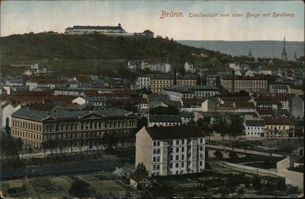 Brünn. Totalansicht vom roten Berge mit Spielberg Brno Czech Republic (Czechoslovakia)
