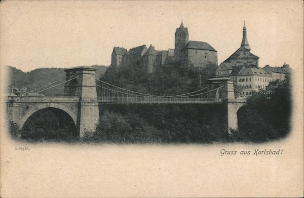 Gruss aus Karlsbad! Loket Czech Republic Eastern Europe