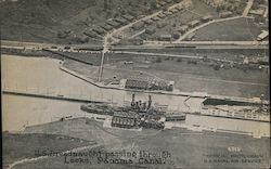 U.S. Dreadnaught Passing Through Locks, Panama Canal Postcard Postcard Postcard
