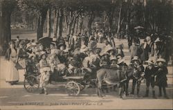 42. Bordeaux - Jardin Public : Voiture a Anes C.B. Postcard