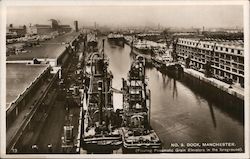 Ship Canal, No.9 Dock - Floating Pneumatic Grain Elevators in Foreground Manchester, United Kingdom Greater Manchester Postcard  Postcard