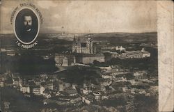 Prague - Inset of T.G. Masaryk, 1st President of Czechoslovakia Postcard