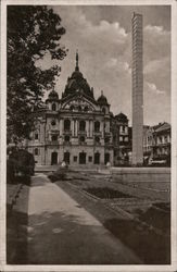 Flag Obelisk in Front of the State Theater Postcard