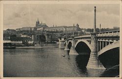 Manesbrücke Brücke und Hradschin Postcard