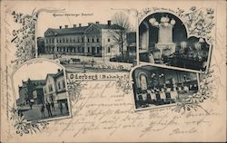 The Kaschau Oderberger Train Station And Lustig Hotel Hungary Postcard Postcard Postcard