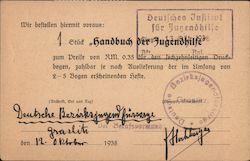 German Institute of Youth Welfare Services - Czechoslovakia Postcard