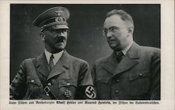 Unser Fuhrer und Reichskanzler Adolf Hitler und Konrad Henlien, der Fuhrer der Sudetendeustchen Postcard