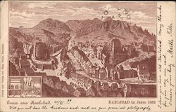 Karlsbad As it Looked In 1652 Karlovy Vary, Czech Republic Eastern Europe Postcard Postcard Postcard