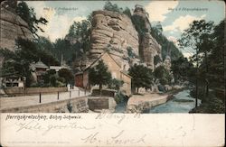 Prebischtor, Herrnskretschen, Böhm Schweiz Postcard