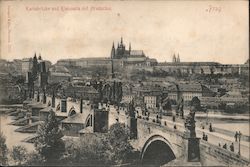 Charles Bridge, Lesser Town and Castle Postcard