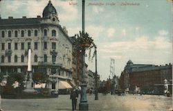 Wien, Mariahilfer Strasse Leuchtobelisk Wien (Vienna), Austria Postcard Postcard Postcard