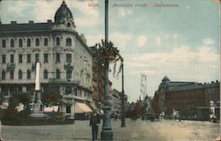 Wien, Mariahilfer Strasse Leuchtobelisk Postcard
