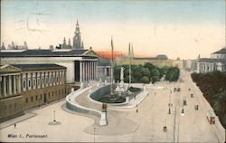 Austrian Parliament Building Vienna, Austria Postcard Postcard Postcard