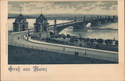 Bridge over the river Rhine in Mainz Postcard