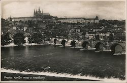 Praha. The Charles Bridge and the Castle. Postcard