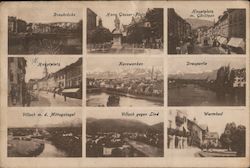 Villach Austria Drawbridge Statue Sites Postcard