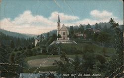 View of the Catholic Church, Johannisbad Postcard