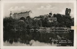 Hotel, School and Castle Ruins Říčany, Czech Republic Eastern Europe Postcard Postcard Postcard