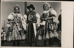 Man and Women in Native Costumes Prague, Czech Republic (Czechoslovakia) Eastern Europe Postcard Postcard Postcard