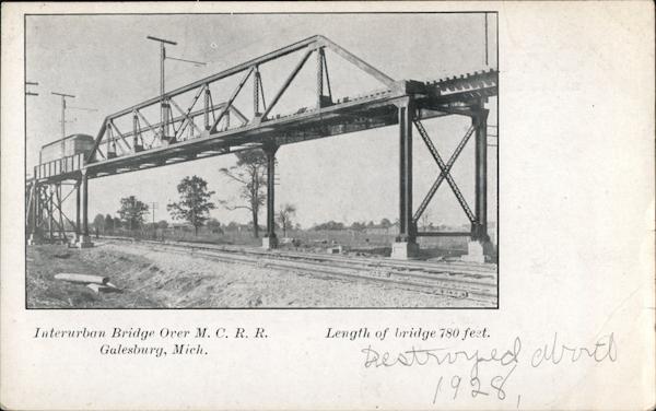 Interurban Bridge over M.C.R.R. Galesburg Michigan