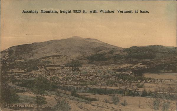 Ascutney Mountain, height 3320 ft., with Windsor at base Vermont