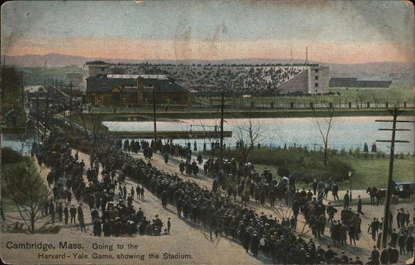 Going to Harvard - Yale Gale, Showing the Stadium Cambridge Massachusetts