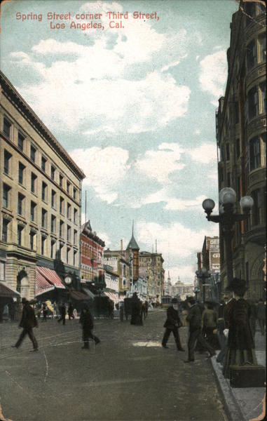 Spring Street Corner Third Street Los Angeles California