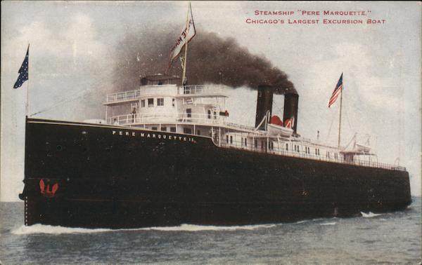 Steamship Pere Marquette, Chicago's Largest Excursion Boat Illinois