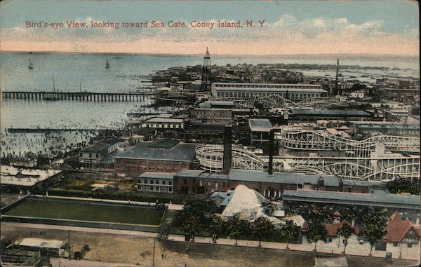 Bird's-eye View, looking toward Sea Gate Coney Island New York
