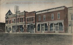 Section of Prominent Business Block, Main Street Postcard