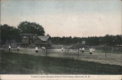 Tennis Courts, Sargent School Girls Camp Postcard