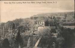 Birds Eye View Looking North From Wells College Tower Postcard