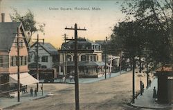 Union Square Rockland, MA Postcard Postcard Postcard