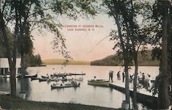 Canoeing at Georges Mills Postcard