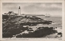 Portland Head Light, Cape Elizabeth shore, erected in 17971. Maine Postcard Postcard Postcard
