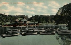 Roger Williams Park, Boathouse and Boats Postcard