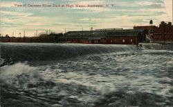 View of Genesee River Dam at High Water Postcard