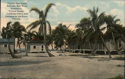 Florida East Coast Railway, Key West Extension, Typical Scene, Cocoanut Grove and Cottages on the Keys Postcard