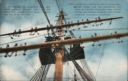 Rare: Edward Mitchell Advertising Aloft on a United States Training Ship San Francisco, CA Postcard Postcard Postcard