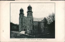 Sacred Heart Church Hudson, MI Postcard Postcard Postcard