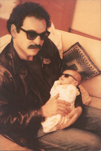 Father and Son in Sunglasses Sari Babies