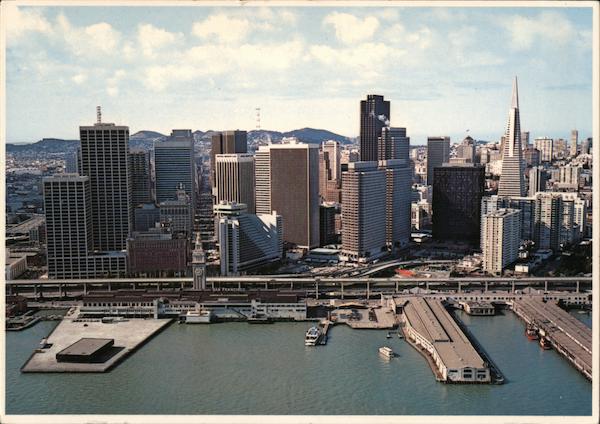 Aerial View Embarcadero Center and Waterfront San Francisco California