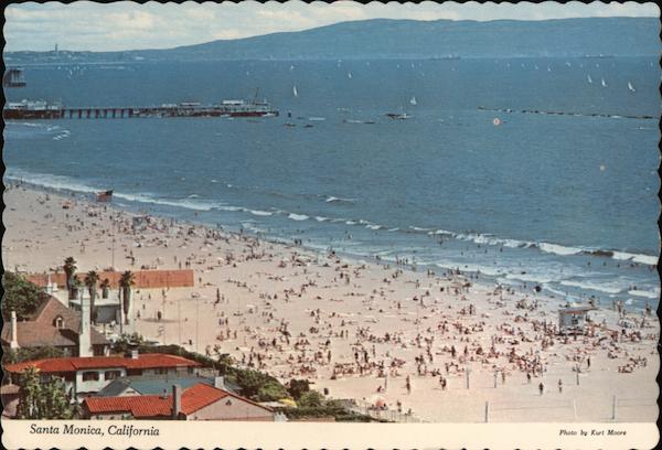 Santa Monica Beach, Pier and Palos Verdes Peninsula California