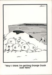 The Far Side: Hey, I Think I'm Getting Orange Crush Postcard