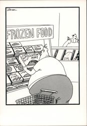 The Far Side: Glutton Man Frozen Dinner Gary Larson Postcard Postcard Postcard