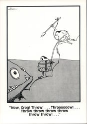 Prehistoric Man as Fish Bait - The Far Side Postcard